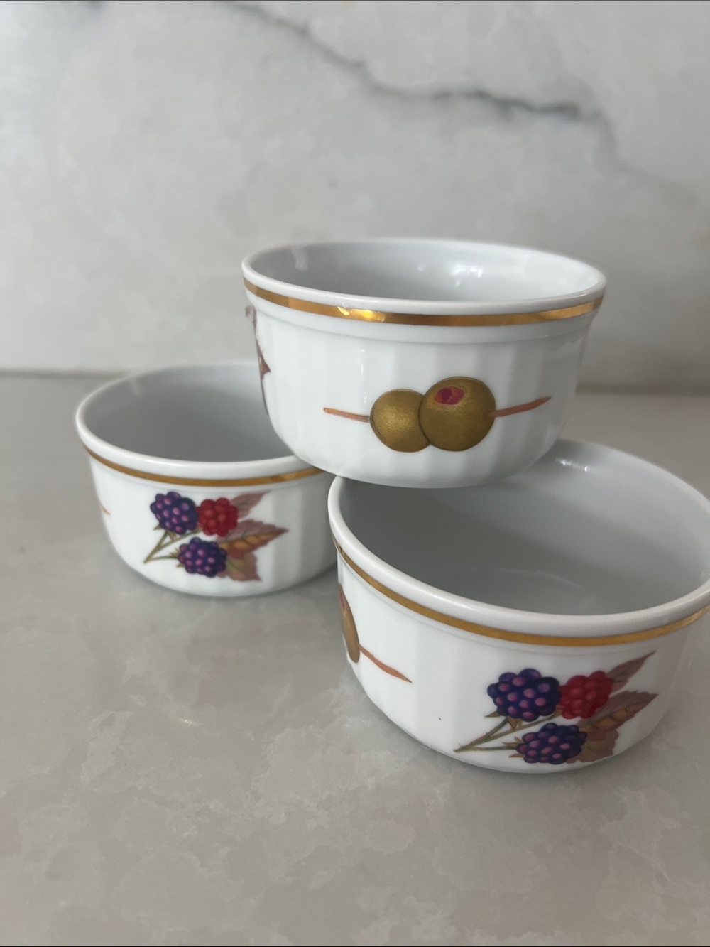SET of 3 Evesham Ramekins by Royal Worcester